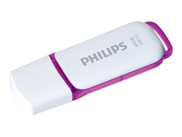 Philips FM64FD75B Snow edition 3.0 - USB-flashstasjon - 64 GB - USB 3.0 Lilla, Hvit