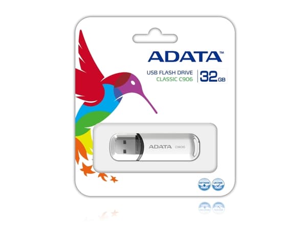 ADATA Classic Series C906 - USB flashdrive - 32 GB - USB 2.0 - hvit