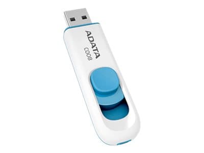 ADATA Classic Series C008 - USB flash-enhet - 16 GB - USB 2.0 - vit, blå Blå, Vit