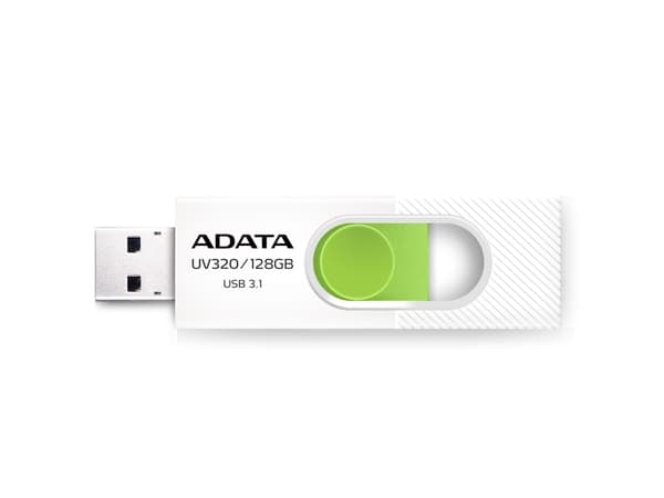 ADATA UV320, 128 GB, USB A-tyyppi, 3.2 Gen 1 (3.1 Gen 1), Liuku, 7,9 g, Vihreä, Valkoinen