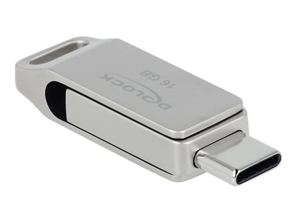 DeLOCK 54073, 16 GB, USB Type-A / USB Type-C, 3.2 Gen 1 (3.1 Gen 1), 117 MB/s, Taittuva, Hopea