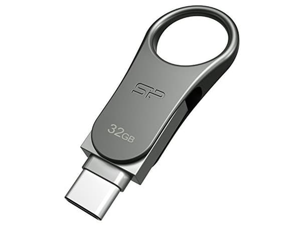 Silicon Power Mobile C80 USB-muisti 32 GB USB Type-A / USB Type-C 3.2 Gen 1 (3.1 Gen 1) Titaani