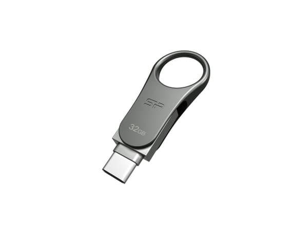 Silicon Power Mobile C80 USB-muisti 32 GB USB Type-A / USB Type-C 3.2 Gen 1 (3.1 Gen 1) Titaani