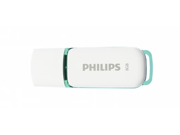 Philips FM08FD70B, 8 GB, USB A-tyyppi, 2.0, Suojus, 8 g, Turkoosi, Valkoinen