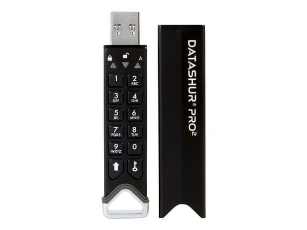 iStorage datAshur Pro2 - USB flash-enhet - krypterat - 64 GB - USB 3.2 Gen 1 - FIPS 140-2 Level 3