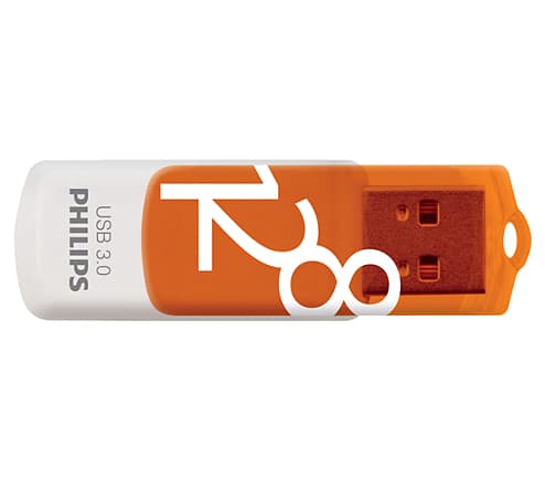 Philips FM12FD00B, 128 GB, USB A-tyyppi, 3.2 Gen 1 (3.1 Gen 1), Taittuva, 8 g, Oranssi, Valkoinen