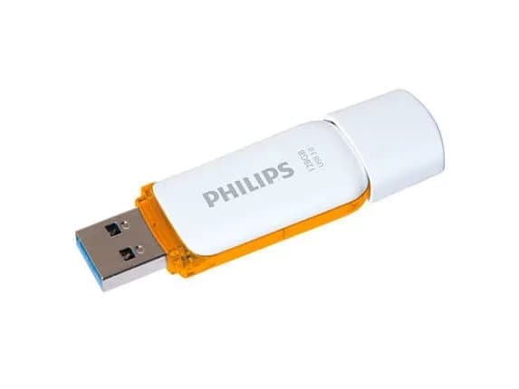 Philips FM12FD75B Snow edition 3.0 - USB-flashstasjon - 128 GB - USB 3.0 - snøhvitt Oransje, Hvit