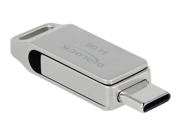 Delock - USB-flashstasjon - 64 GB - USB 3.2 Gen 1 / USB-C Sølv