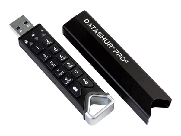 iStorage datAshur Pro2 USB-flashdrev 16 GB Sort IS-FL-DP2-256-16 USB 3.2 (Gen 1x1)