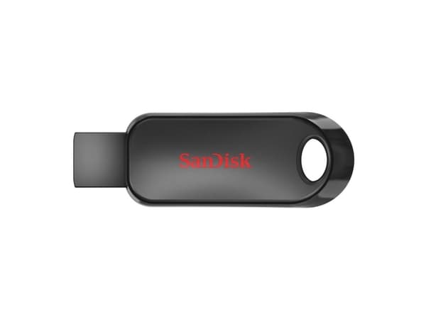 SanDisk Cruzer Snap, 64 GB, USB A-tyyppi, 2.0, Liuku, 6,1 g, Musta