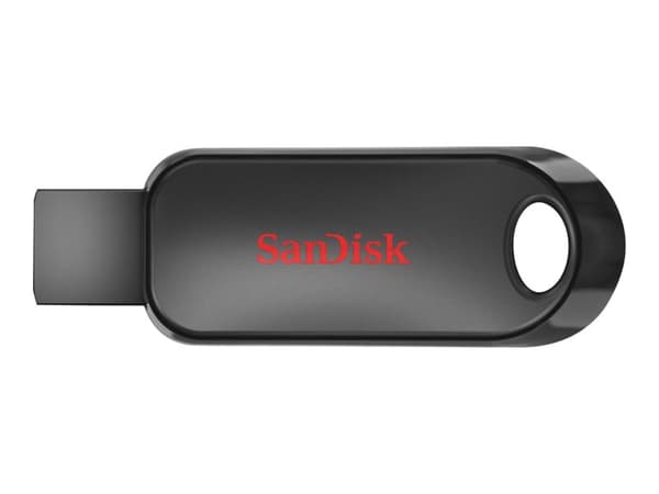 SanDisk Cruzer Snap, 64 GB, USB A-tyyppi, 2.0, Liuku, 6,1 g, Musta musta