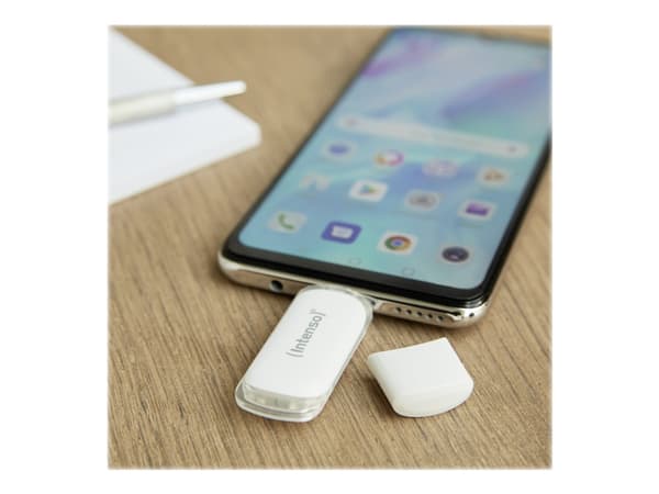 Intenso Flash - USB-flashstasjon - 128 GB - USB-C 3.1 Gen 1 - hvit Hvit