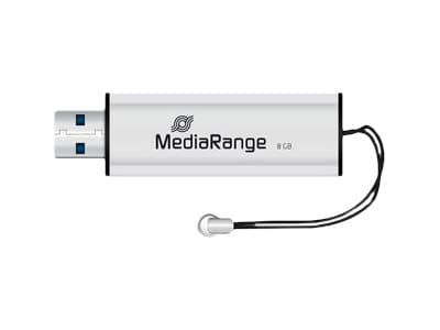 MediaRange SuperSpeed - USB-flashstasjon - 8 GB - USB 3.0 - svart/sølv Sort, Sølv
