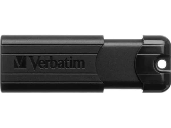 Verbatim PinStripe USB Drive - USB-flashstasjon - 128 GB - USB 3.0 Gen 1 - svart
