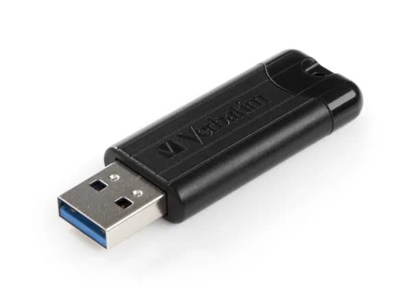 Verbatim PinStripe USB Drive - USB-flashstasjon - 128 GB - USB 3.0 Gen 1 - svart