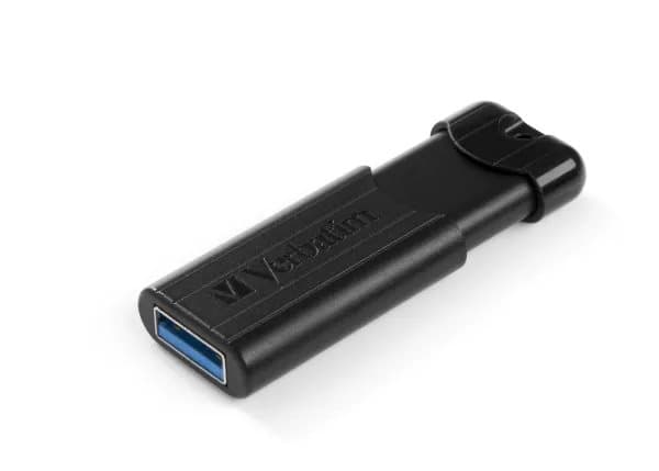 Verbatim PinStripe USB Drive - USB-flashstasjon - 128 GB - USB 3.0 Gen 1 - svart
