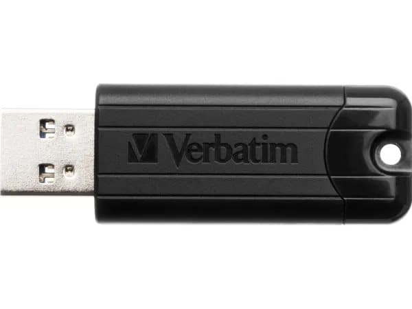 Verbatim PinStripe USB Drive - USB-flashstasjon - 128 GB - USB 3.0 Gen 1 - svart