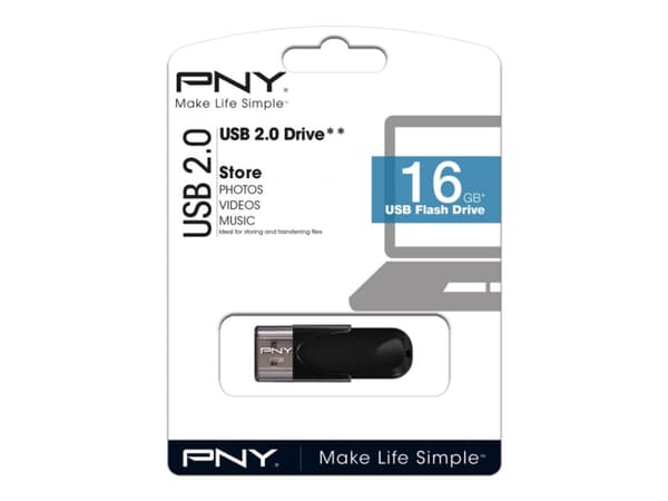 PNY Attaché 4 - USB-flashstasjon - 16 GB - USB 2.0