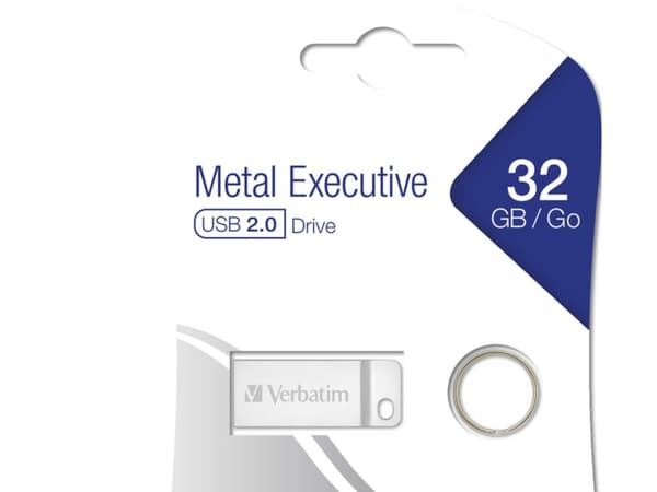 Verbatim Metal Executive - USB-flashstasjon - 32 GB - USB - sølv