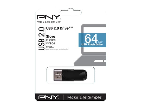 PNY Attaché 4 - USB flash-enhet - 64 GB - USB 2.0