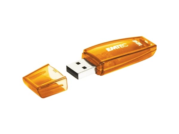 Emtec C410, 128 GB, USB A-tyyppi, 2.0, Suojus, Oranssi