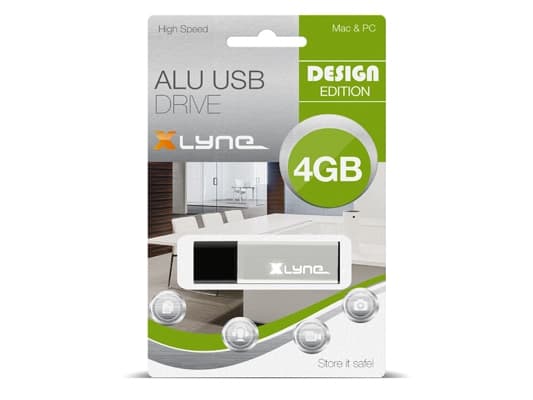 xlyne Alu - USB-flashstasjon - 4 GB - USB 2.0 - aluminiumssølv