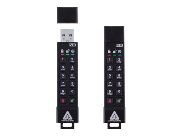 Apricorn ASK3, 32 GB, USB A-tyyppi, 3.2 Gen 1 (3.1 Gen 1), 77 MB/s, Suojus, Musta