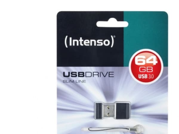 Intenso Slim Line - USB flash-enhet - 64 GB - USB 3.0 - svart