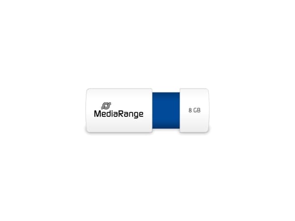 MediaRange - USB flash-enhet - 8 GB - USB 2.0 - vit, blå