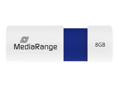 MediaRange - USB flash-enhet - 8 GB - USB 2.0 - vit, blå Blå, Vit