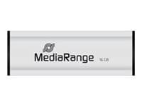 MediaRange SuperSpeed - USB-muistitikku - 16 GB - USB 3.0 - lajittelu/sølv