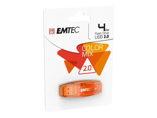 Emtec C410 4GB, 4 GB, USB A-tyyppi, 2.0, 18 MB/s, Suojus, Musta