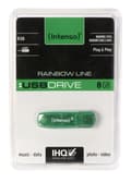 Pikkukuva 3 / 5: Intenso Rainbow Line, 8 GB, USB A-tyyppi, 2.0, 28 MB/s, Suojus, Vihreä