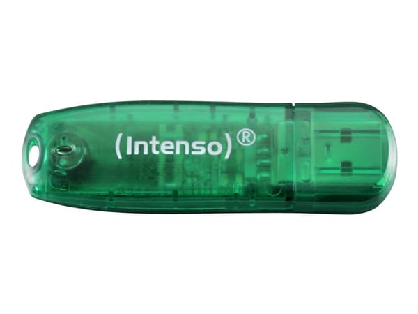 Intenso Rainbow Line, 8 GB, USB A-tyyppi, 2.0, 28 MB/s, Suojus, Vihreä