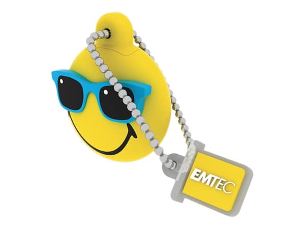 EMTEC Smiley World SW108 Mister Hawaii - USB-flashstasjon - 16 GB - USB 2.0 - gul Sort, Blå, Gult