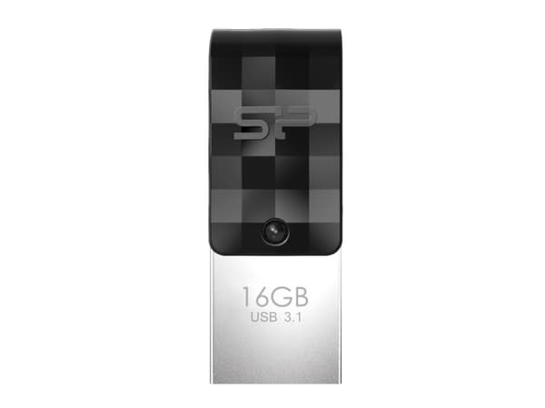 Silicon Power Mobile C31 USB-muisti 16 GB USB Type-A / USB Type-C 3.2 Gen 1 (3.1 Gen 1) Musta, Hopea