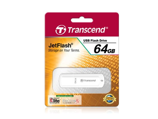 Transcend JetFlash 370 - USB flash-enhet - 64 GB - USB 2.0 - vit