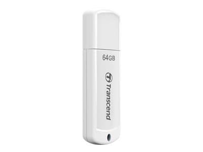 Transcend JetFlash 370 - USB flash-enhet - 64 GB - USB 2.0 - vit Vit