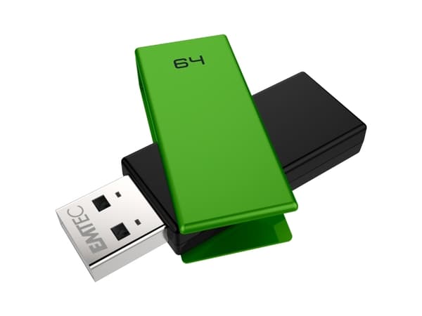 EMTEC C350 Brick - USB-flashstasjon - 64 GB - USB 2.0 - grønn