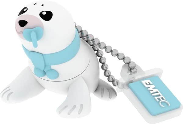 Emtec Baby Seal, 16 GB, USB A-tyyppi, 2.0, Suojus, Sininen, Valkoinen