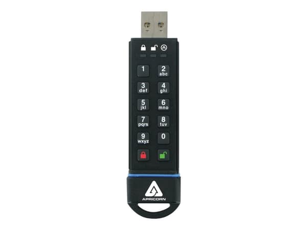 Apricorn Aegis Secure Key 3.0 - USB-flashstasjon - kryptert - 16 GB - USB 3.0 - FIPS 140-2 Level 3