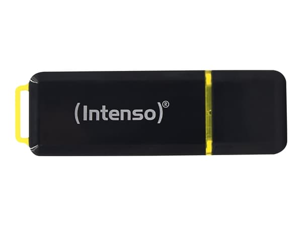 Intenso High Speed Line, 128 GB, USB A-tyyppi, 3.2 Gen 1 (3.1 Gen 1), 250 MB/s, Suojus, Musta, Keltainen musta, Keltainen