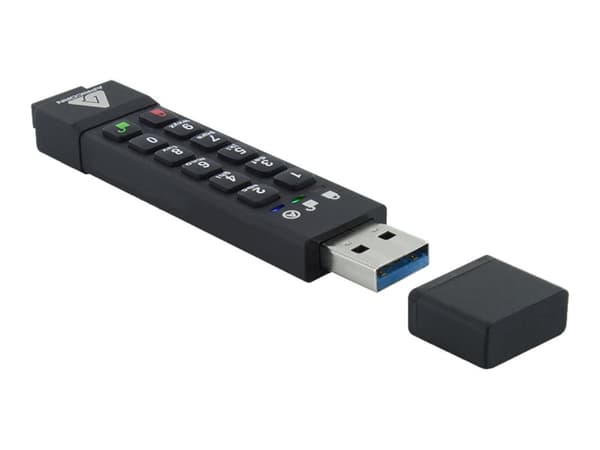 Apricorn Aegis Secure Key 3z - USB flash-enhet - krypterat - 128 GB - USB 3.1 - FIPS 140-2 Level 3 Svart