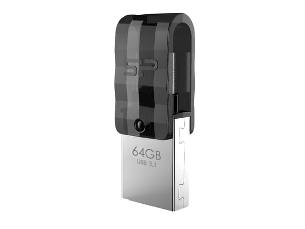 Silicon Power Mobile C31 USB-sticka 64 GB USB Type-A / USB Type-C 3.2 Gen 1 (3.1 Gen 1) Svart, Silver