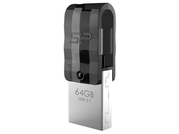Silicon Power Mobile C31 USB-sticka 64 GB USB Type-A / USB Type-C 3.2 Gen 1 (3.1 Gen 1) Svart, Silver
