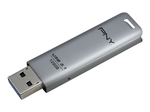 PNY FD128ESTEEL31G-EF, 128 GB, 3.2 Gen 1 (3.1 Gen 1), 20 MB/s, Liuku, Ruostumaton teräs Rostfritt stål