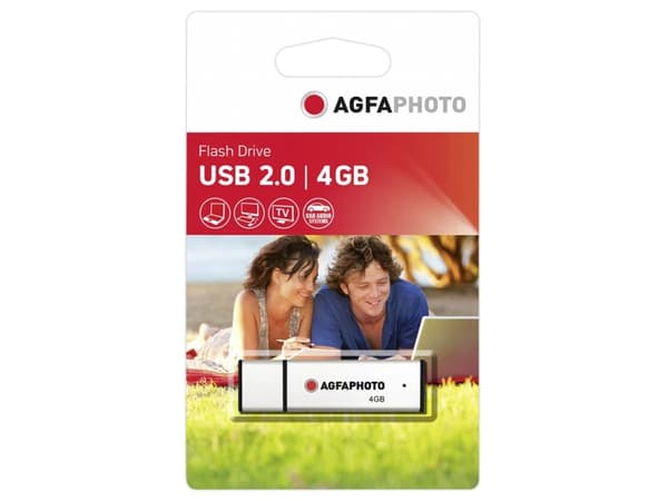 AgfaPhoto 4GB Drive, 4 GB, USB Type-A, 2.0, Med lokk, Grå