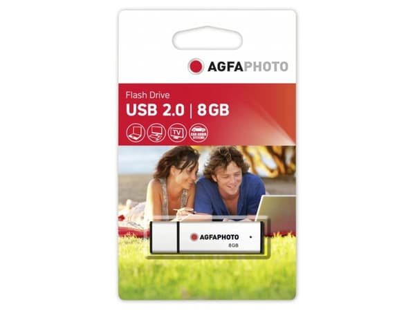AgfaPhoto USB Flash Drive 2.0 - USB flash-enhet - 8 GB - USB 2.0 - silver