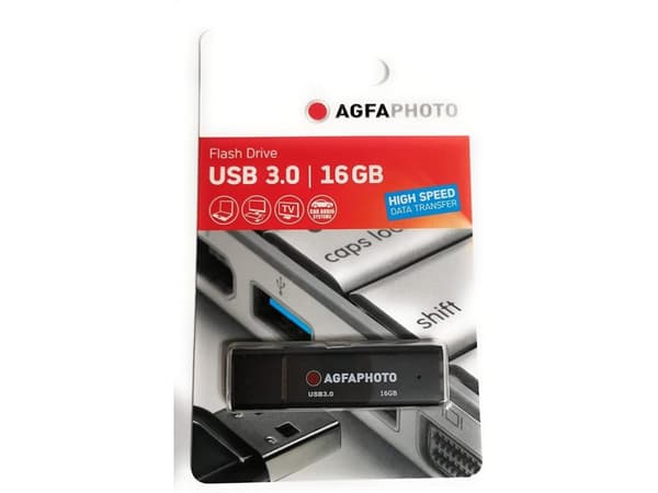 AgfaPhoto 10569, 16 GB, USB Type-A, 3.2 Gen 1 (3.1 Gen 1), Med lokk, Sort