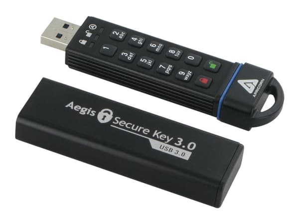 Apricorn Aegis Secure Key 3.0 - USB-flashstasjon - kryptert - 240 GB - USB 3.0